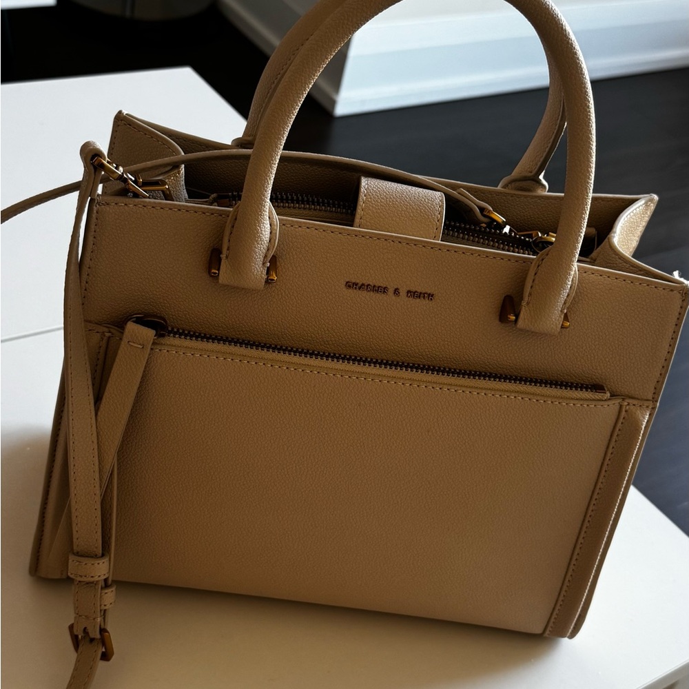 Charles & Keith Beige Satchel Bag